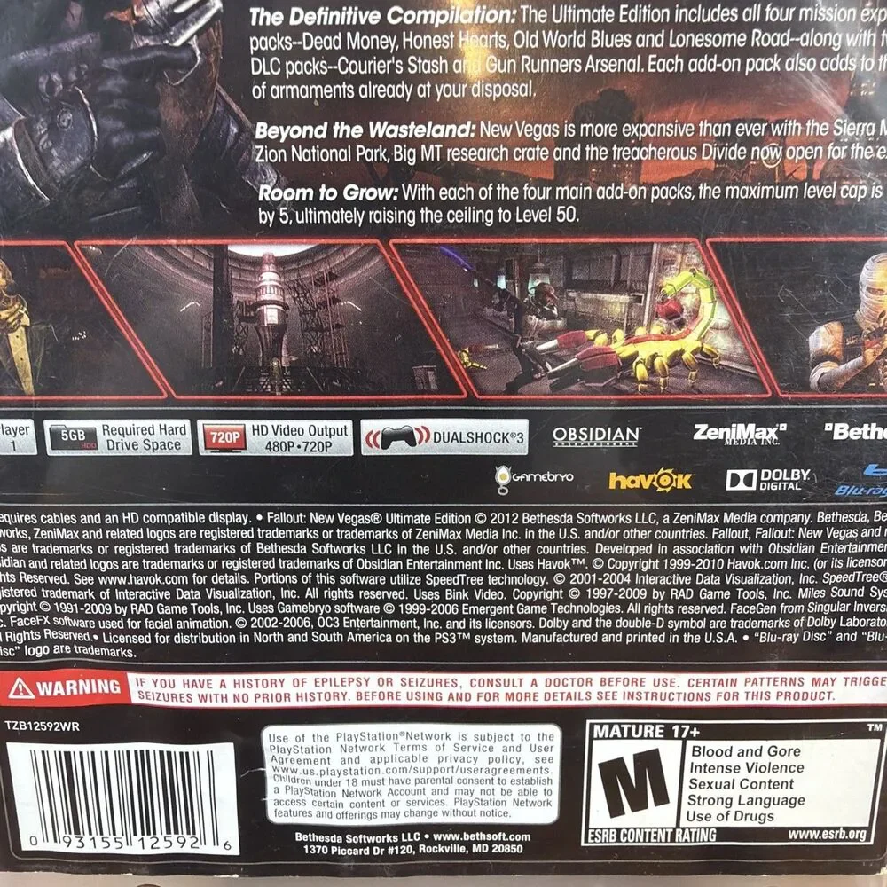 Fallout: New Vegas - Ultimate Edition (Sony PlayStation 3, 2012) Tested MINT!!!!